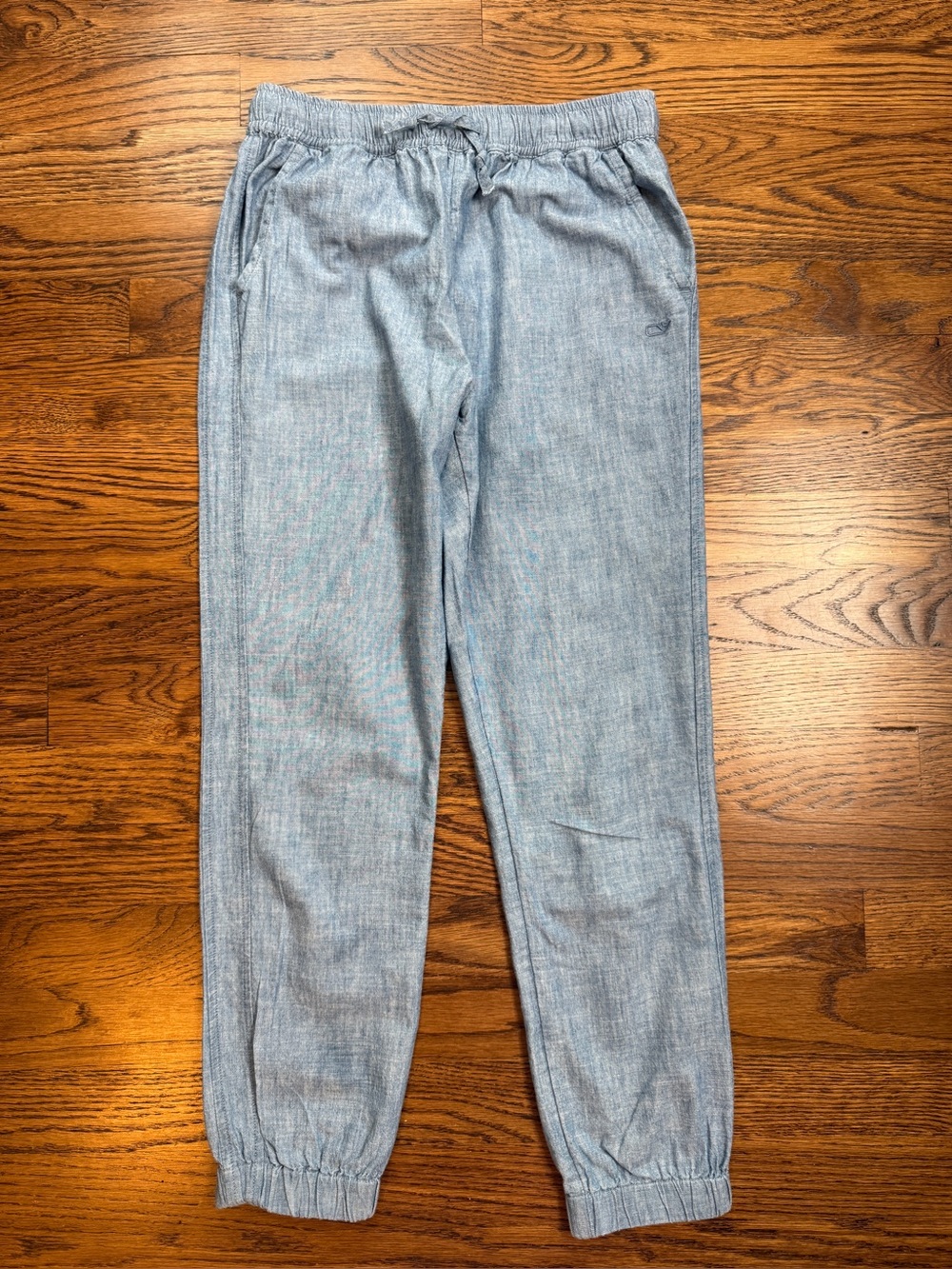 Vineyard Vines Girls Preppy Casual Light Chambray Jogger Pants - Blue 10-12